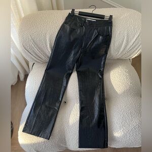 Stylish Black Croc-Embossed Pants